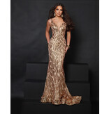 Sequin tank v-neck fit and flare gown 25352