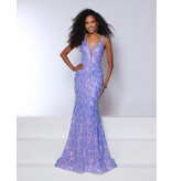 Sequin tank v-neck fit and flare gown 25352