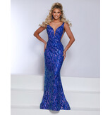 Sequin tank v-neck fit and flare gown 25352