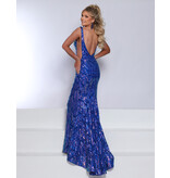 Sequin tank v-neck fit and flare gown 25352