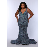 Sequin tank v-neck mermaid gown JK2308