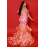 Spaghetti strap corset bodice sequin ruffle mermaid JK2516