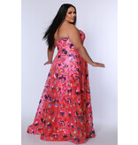 Strapless sequin a-line gown w/pockets JK2508
