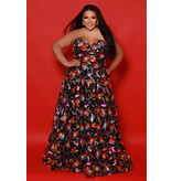 Strapless sequin a-line gown w/pockets JK2508