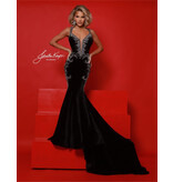 Velvet halter beaded strappy back mermaid 3071