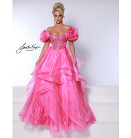 Off the shoulder ruffle organza ballgown 3036