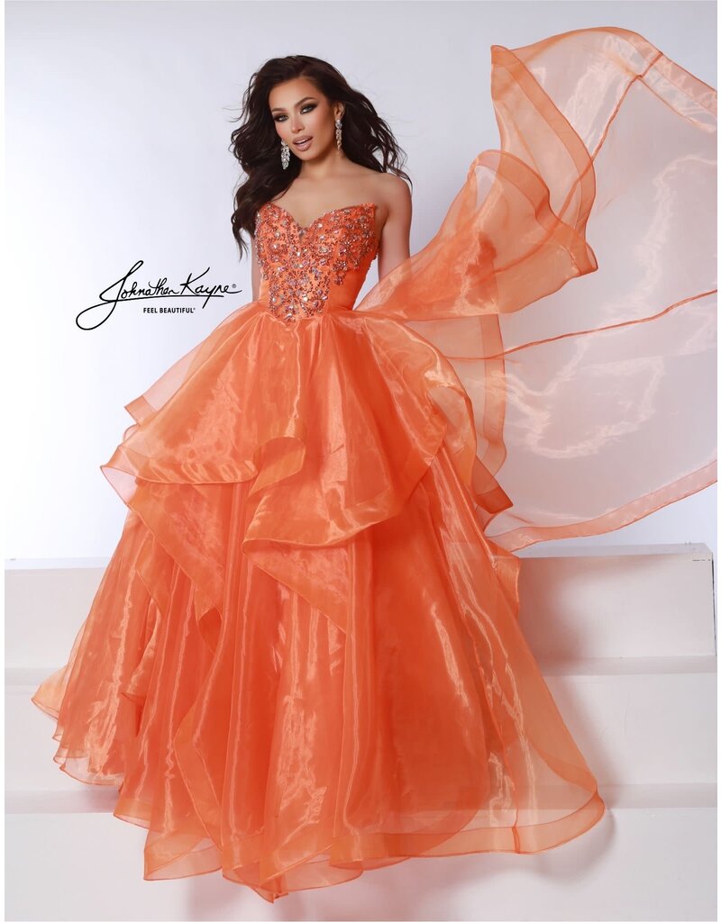 Off the shoulder ruffle organza ballgown 3036
