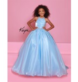 Sugar Kayne High neck crystal organza beaded bodice ballgown C379
