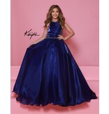 Sugar Kayne High neck crystal organza beaded bodice ballgown C379