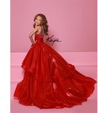 Sugar Kayne Beaded high neck layered organza ballgown C378