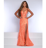 Sequin fitted tank v-neck w/leg slit 25251