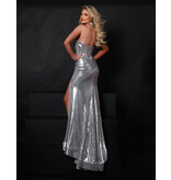 Strapless metallic corset bodice fit and flare 25272