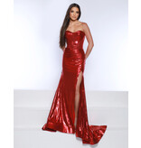 Strapless metallic corset bodice fit and flare 25272