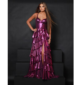 Metallice tank corset bodice ruffle a-line 25329