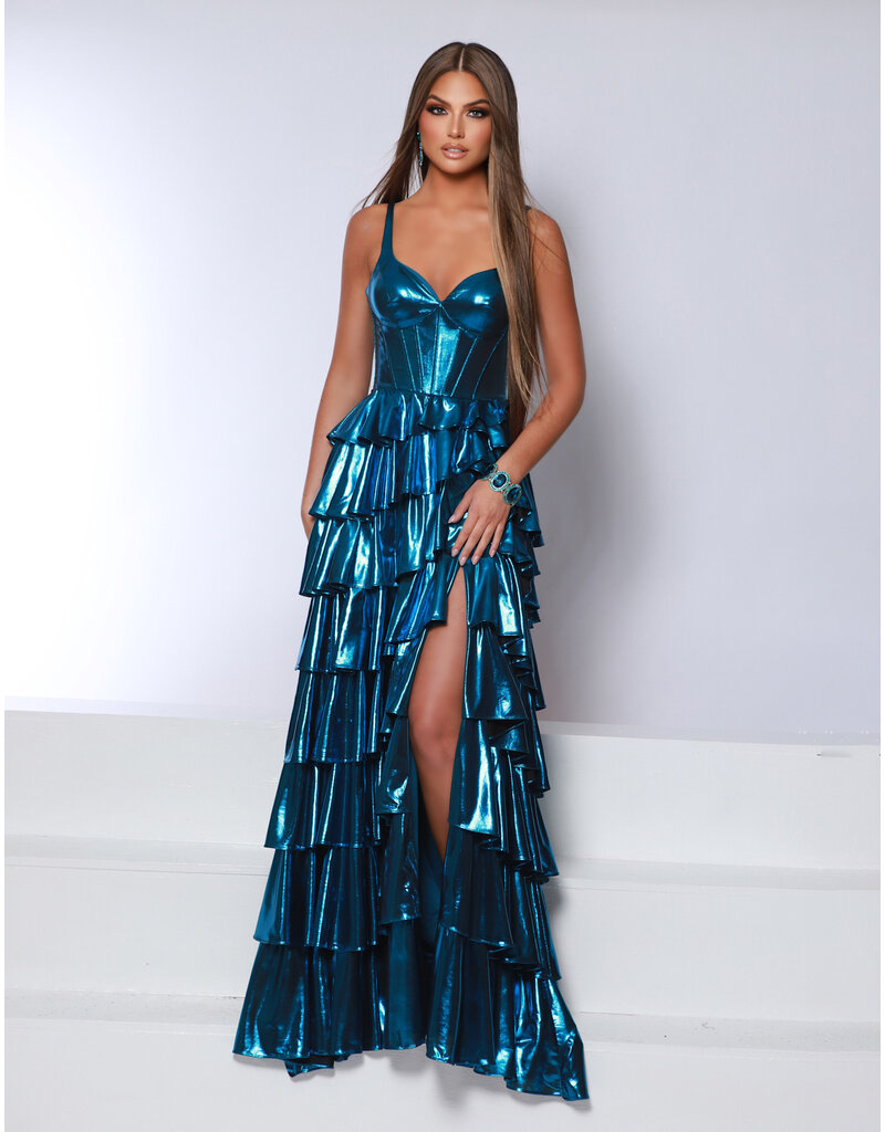 Metallice tank corset bodice ruffle a-line 25329