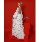 Long sleeve a-line gold foil dot gown DVL2