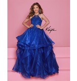 Sugar Kayne High neck lace bodice ruffle ballgown C375