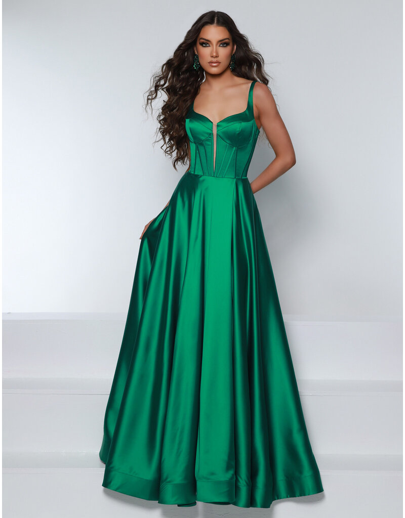 Satin tank strap corset bodice a-line 25717