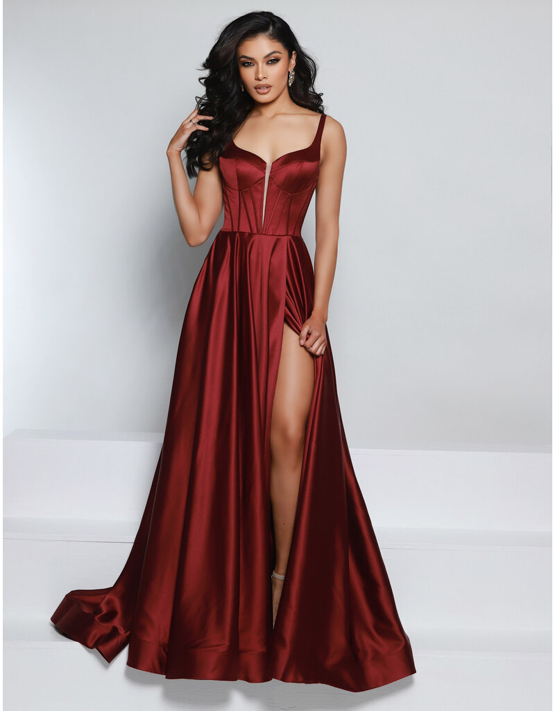 Satin tank strap corset bodice a-line 25717