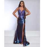 Sequin metallic tank fitted gown 25385