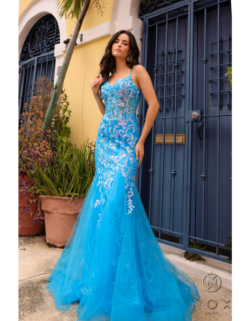 Spaghetti strap sequin mermaid Q1390