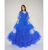 V-neck, Gathered bodice, Tulle flutter sleeves, Ballgown 5315