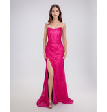 Strapless Lace, Stretch, front leg slit, 6646