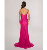Strapless Lace, Stretch, front leg slit, 6646