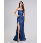 Strapless Lace, Stretch, front leg slit, 6646