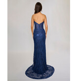 Strapless Lace, Stretch, front leg slit, 6646