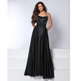 Charmuese a-line flowy gown w/leg slit 24389