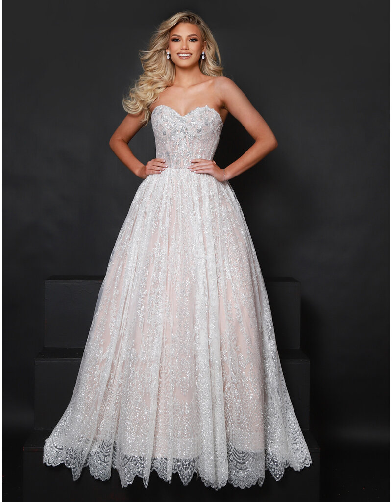 Off the shoulder glitter ballgown 25412