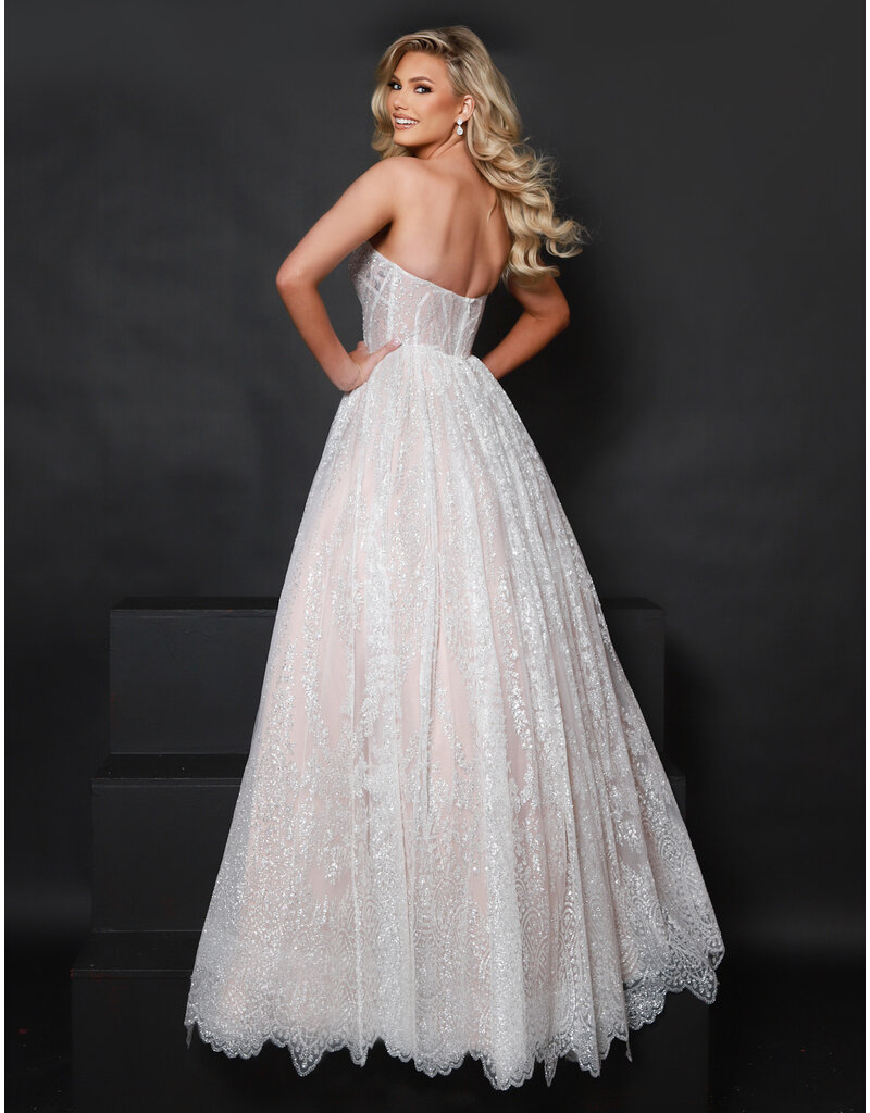 Off the shoulder glitter ballgown 25412