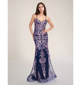 Spaghetti strap glitter fit and flare 1575