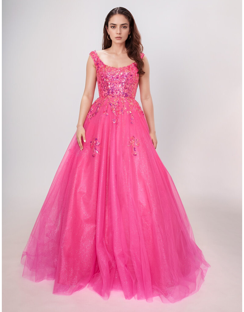 Sequin Tank scoop neck tulle ballgown 3266