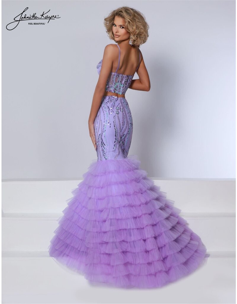 project runway kayne 2 piece beaded ruffle mermaid w/ruffle bolero DKS6