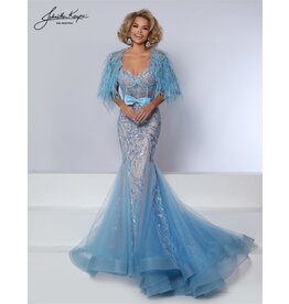 STRAPLESS, FEATHER JACKET, FIT N FLAIR DKS10