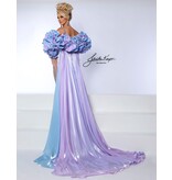 RUFFLE SLEEVE/CAPE, STRAPLESS BEADED 3084