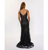 Spaghetti strap sequin corset bodice mermaid gown 1562