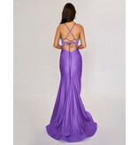 Sequin lace tank bodice fitted jersey gown 1581