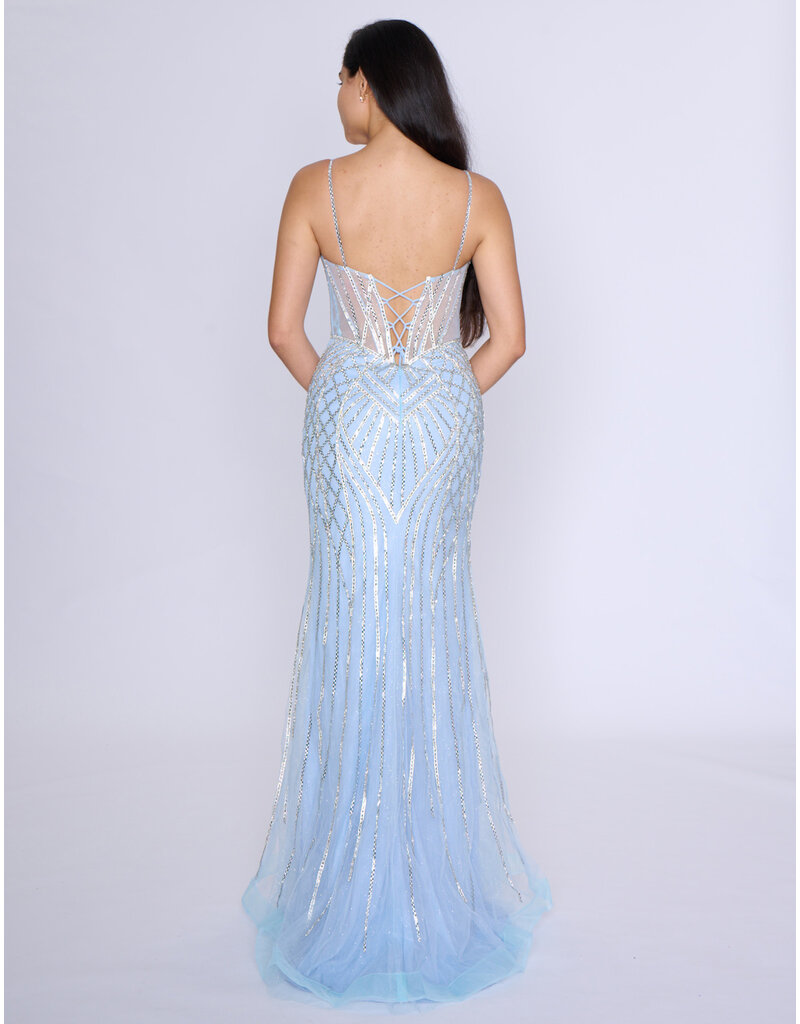 Geometric rhinestone mermaid gown 4428