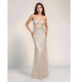 Geometric rhinestone mermaid gown 4428