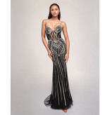 Geometric rhinestone mermaid gown 4428