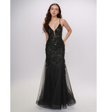 Spaghetti strap sequin tuelle mermaid 1576
