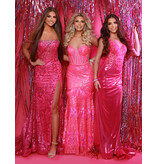 Sequin corset bodice fitted fringe mermaid 24369