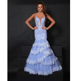 Sequin lace ruffle mermaid gown 25274