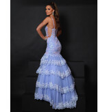 Sequin lace ruffle mermaid gown 25274