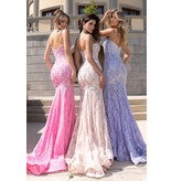 PORTIA & SCARLETT Beaded spaghetti strap lace corset mermaid 25150