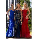 PORTIA & SCARLETT Beaded spaghetti strap lace corset mermaid 25150