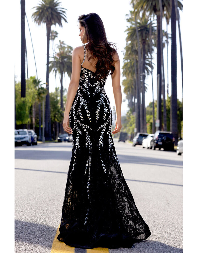PORTIA & SCARLETT Beaded spaghetti strap lace corset mermaid 25150